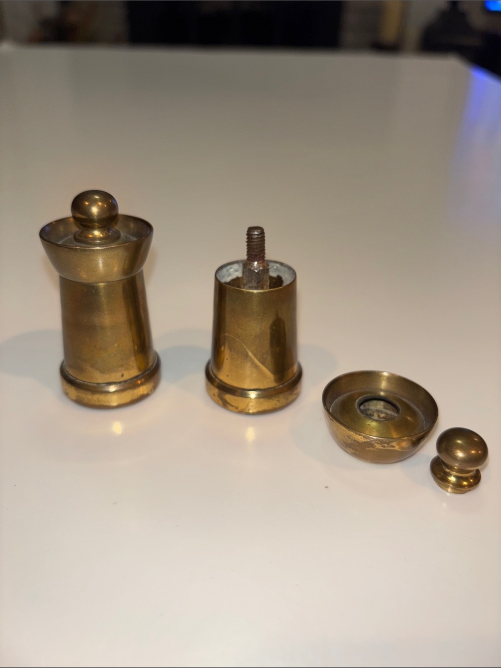 Vintage SBM Brass Salt Pepper Mill Grinder - Polished Brass Finish FRANCE